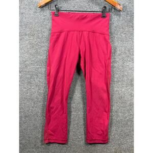 Lululemon Train Times Crop Leggings 21" Pink Women's 6 Workout Activewear